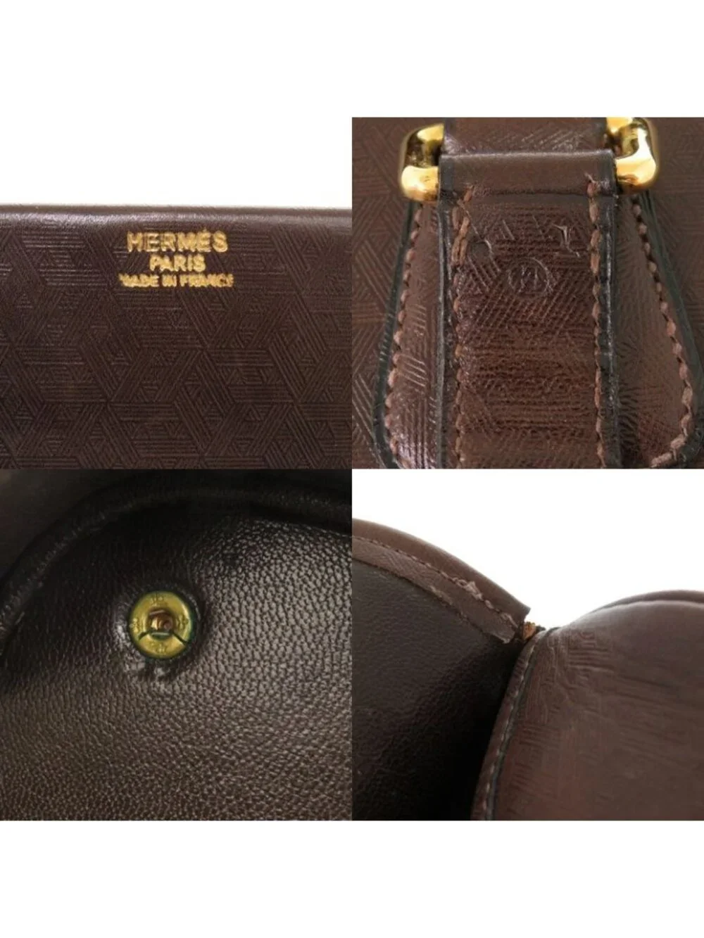 Hermes Vintage Leather Brown Gold Hardware 00 Boston Bag